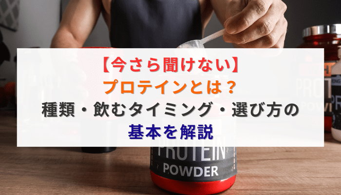 【今さら聞けない】プロテインとは？種類・飲むタイミング・選び方の基本を解説